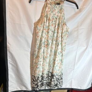 Kaari Blue Floral Maxi Dress - Cream and Black